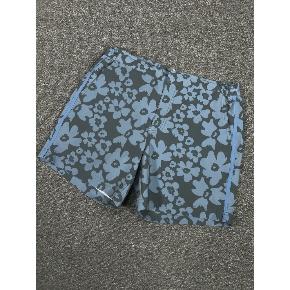 Fair Harbor Shorts Mens 30‎ Blue Sextant Trunks Surfing Beach Floral 6"
